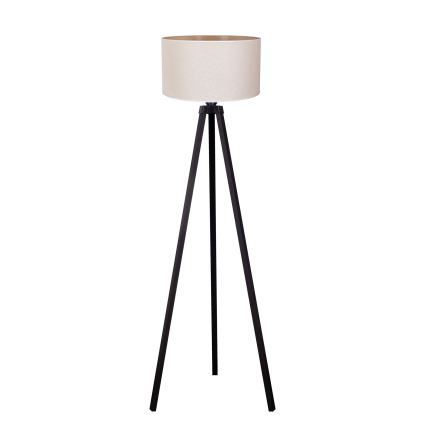Duolla - Staande Lamp 1xE27/60W/230V diameter 44 cm crème/wengé