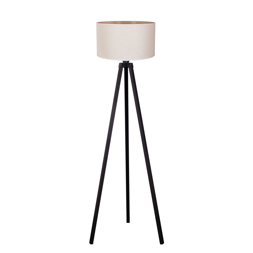 Duolla - Staande Lamp 1xE27/60W/230V diameter 44 cm crème/wengé