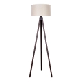 Duolla - Staande Lamp 1xE27/60W/230V diameter 44 cm crème/wengé