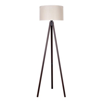 Duolla - Staande Lamp 1xE27/60W/230V diameter 44 cm crème/wengé