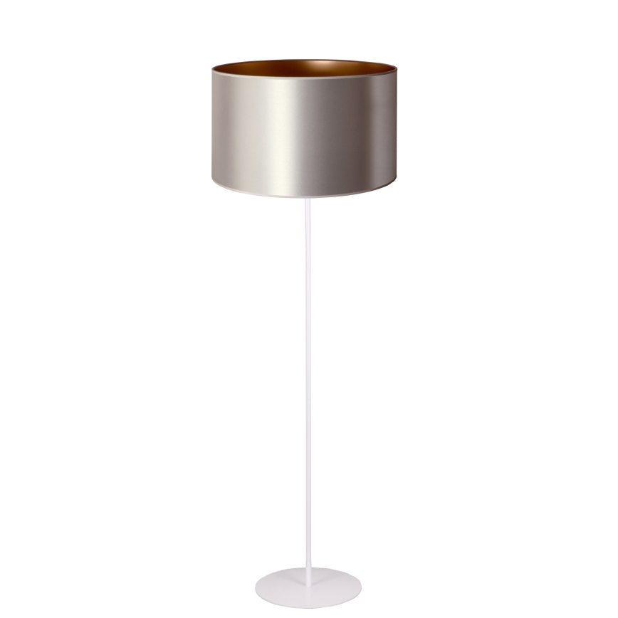 Duolla - Staande Lamp CANNES 1xE27/15W/230V diameter 45 cm zilver/koper/wit