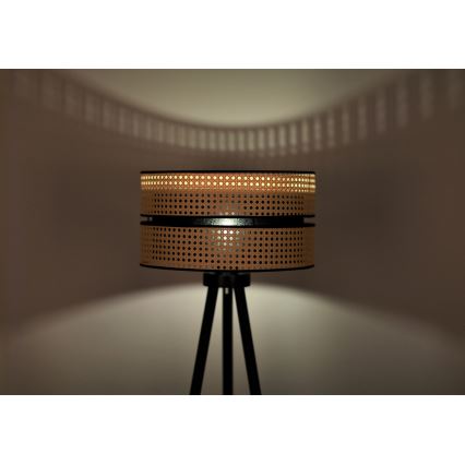 Duolla - Staande Lamp DUO 1xE27/15W/230V diameter 40 cm rotan/zwart