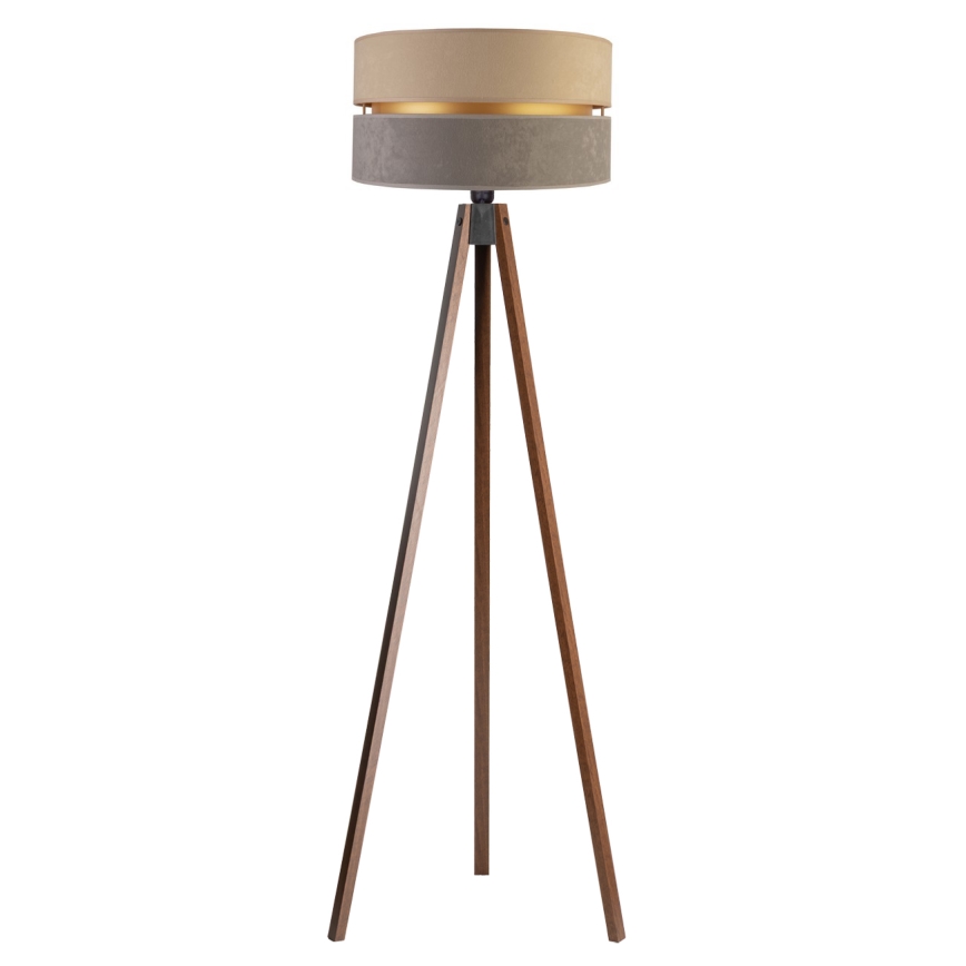 Duolla - Staande Lamp DUO 1xE27/60W/230V diameter 44 cm beige/grijs/wengé