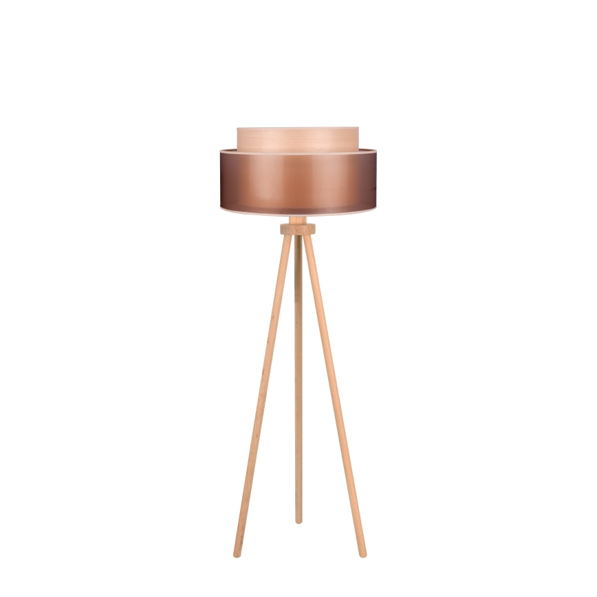 Duolla - Staande Lamp WOOD BOHO 1xE27/15W/230V diameter 45 cm koper/bruin/beige