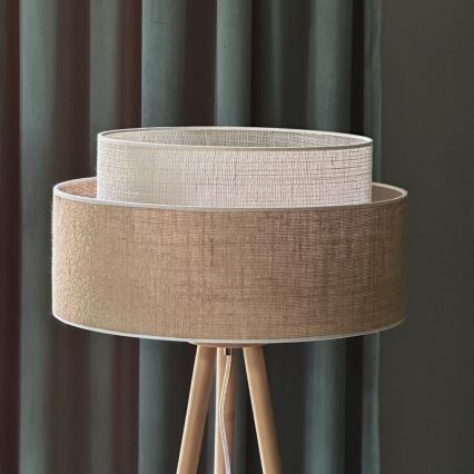 Duolla - Staande Lamp YUTE BOHO 1xE27/15W/230V diameter 45 cm bruin/crème