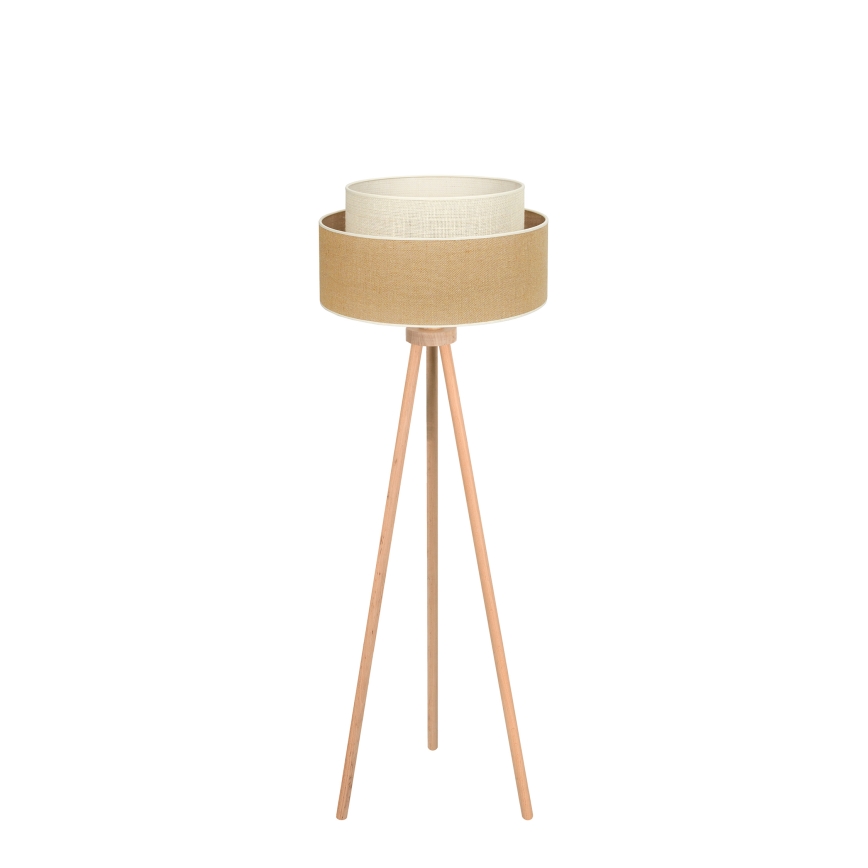 Duolla - Staande Lamp YUTE BOHO 1xE27/15W/230V diameter 45 cm bruin/crème