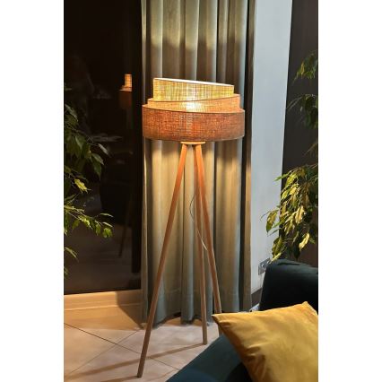 Duolla - Staande Lamp YUTE TRIO 1xE27/15W/230V diameter 45 cm bruin/grijs/beige