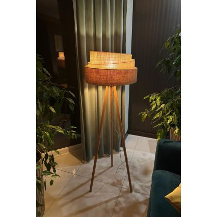Duolla - Staande Lamp YUTE TRIO 1xE27/15W/230V diameter 45 cm bruin/grijs/beige