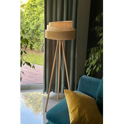 Duolla - Staande Lamp YUTE TRIO 1xE27/15W/230V diameter 45 cm bruin/grijs/beige