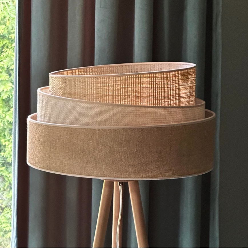 Duolla - Staande Lamp YUTE TRIO 1xE27/15W/230V diameter 45 cm bruin/grijs/beige