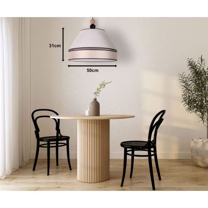 Duolla - Suspension filaire AVIGNON 1xE27/15W/230V diam. 50 cm beige