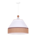 Duolla - Suspension filaire AVIGNON 1xE27/15W/230V diam. 50 cm blanc/marron