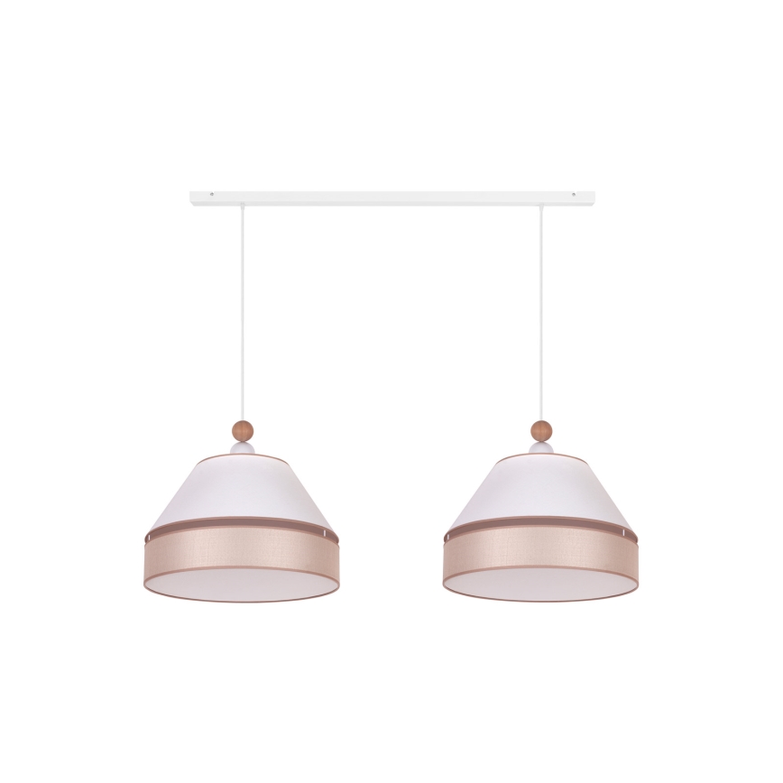 Duolla - Suspension filaire AVIGNON 2xE27/15W/230V blanc/beige