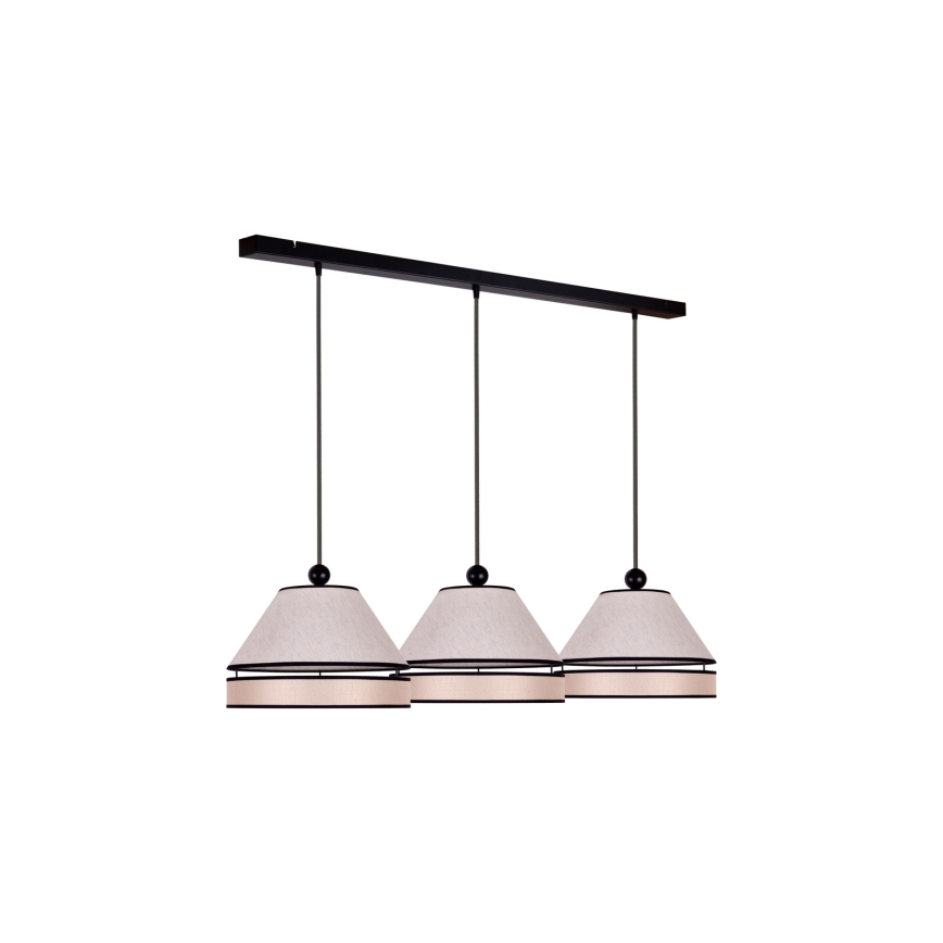 Duolla - Suspension filaire AVIGNON 3xE27/15W/230V beige