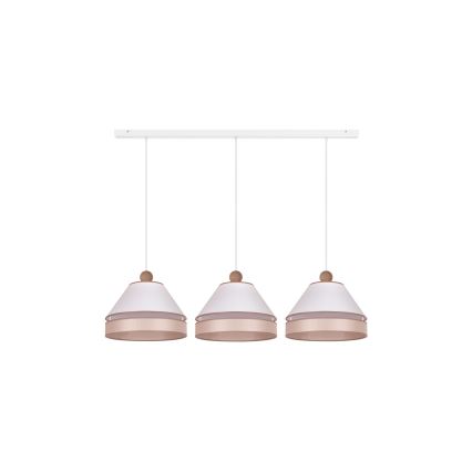 Duolla - Suspension filaire AVIGNON 3xE27/15W/230V blanc/beige