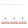 Duolla - Suspension filaire AVIGNON 3xE27/15W/230V blanc/marron