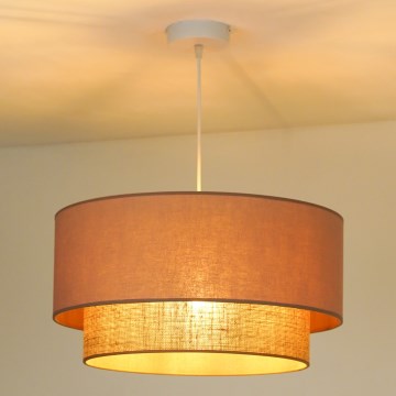 Duolla - Suspension filaire BOHO 1xE27/15W/230V d. 45 cm beige/marron