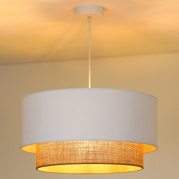 Duolla - Suspension filaire BOHO 1xE27/15W/230V d. 45 cm blanc/marron