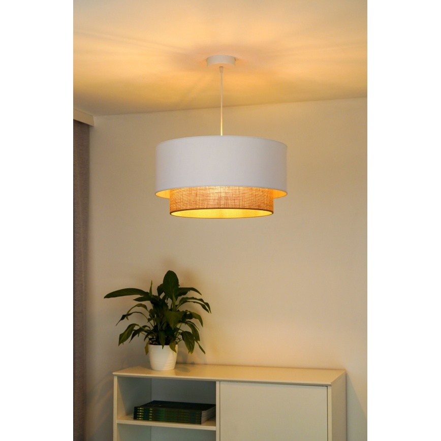Duolla - Suspension filaire BOHO 1xE27/15W/230V d. 45 cm blanc/marron