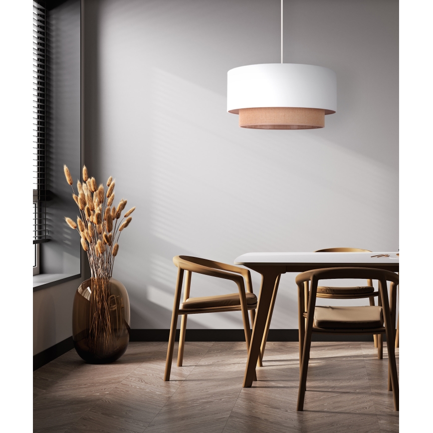 Duolla - Suspension filaire BOHO 1xE27/15W/230V d. 45 cm blanc/marron