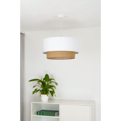 Duolla - Suspension filaire BOHO 1xE27/15W/230V d. 45 cm blanc/marron