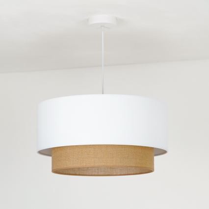 Duolla - Suspension filaire BOHO 1xE27/15W/230V d. 45 cm blanc/marron