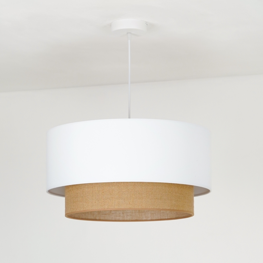 Duolla - Suspension filaire BOHO 1xE27/15W/230V d. 45 cm blanc/marron