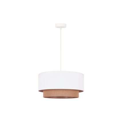 Duolla - Suspension filaire BOHO 1xE27/15W/230V d. 45 cm blanc/marron