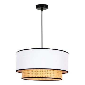 Duolla - Suspension filaire BOHO 1xE27/15W/230V d. 45 cm blanc/rotin
