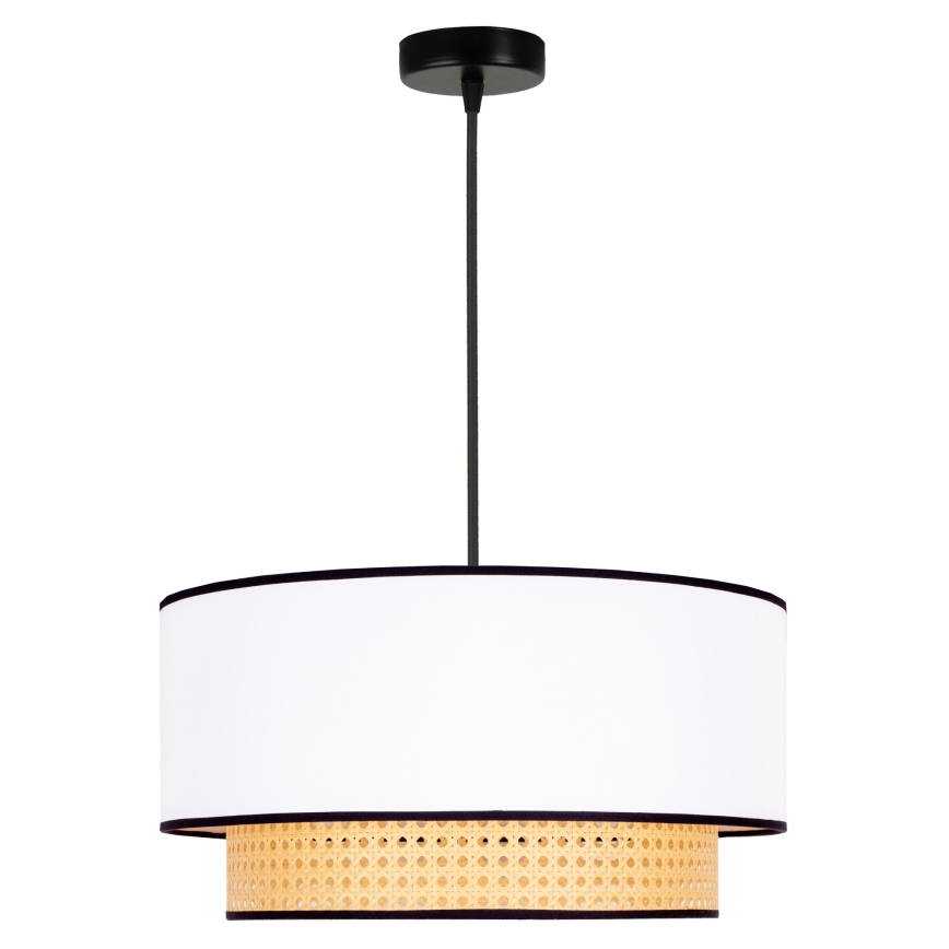 Duolla - Suspension filaire BOHO 1xE27/15W/230V d. 45 cm blanc/rotin