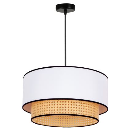 Duolla - Suspension filaire BOHO 1xE27/15W/230V d. 45 cm blanc/rotin