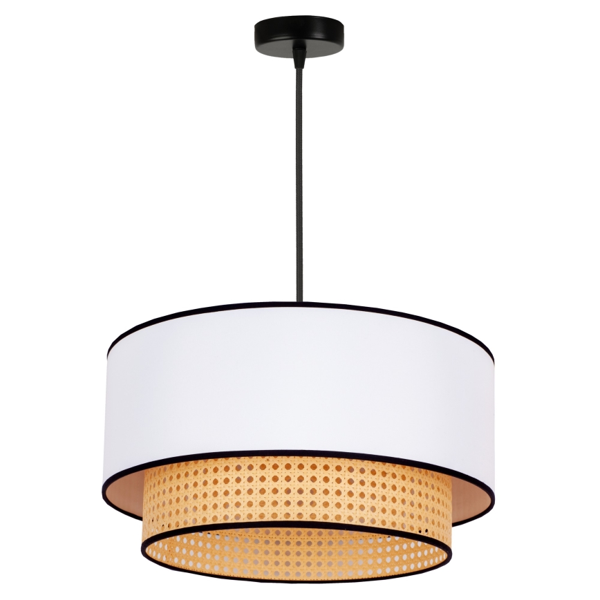 Duolla - Suspension filaire BOHO 1xE27/15W/230V d. 45 cm blanc/rotin