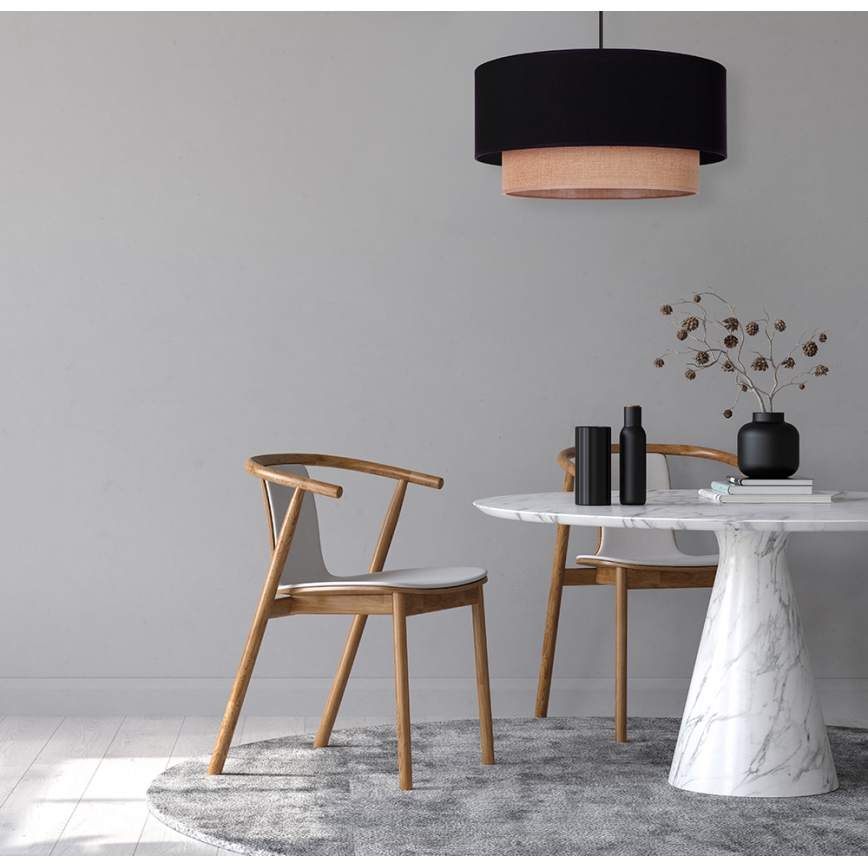 Duolla - Suspension filaire BOHO 1xE27/15W/230V d. 45 cm noir/marron