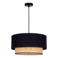 Duolla - Suspension filaire BOHO 1xE27/15W/230V d. 45 cm noir/rotin