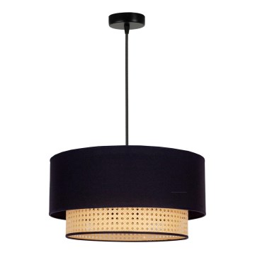 Duolla - Suspension filaire BOHO 1xE27/15W/230V d. 45 cm noir/rotin