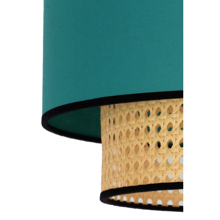 Duolla - Suspension filaire BOHO 1xE27/15W/230V d. 45 cm turquoise/rotin