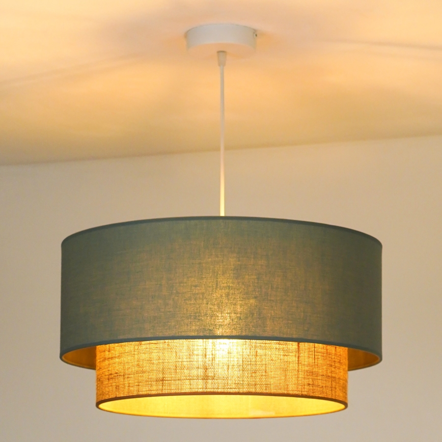 Duolla - Suspension filaire BOHO 1xE27/15W/230V d. 45 cm vert/marron