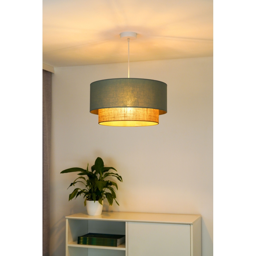 Duolla - Suspension filaire BOHO 1xE27/15W/230V d. 45 cm vert/marron