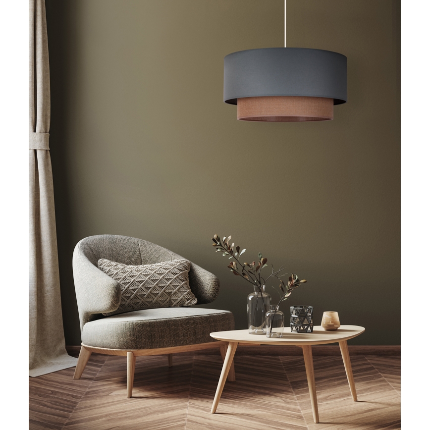 Duolla - Suspension filaire BOHO 1xE27/15W/230V d. 45 cm vert/marron