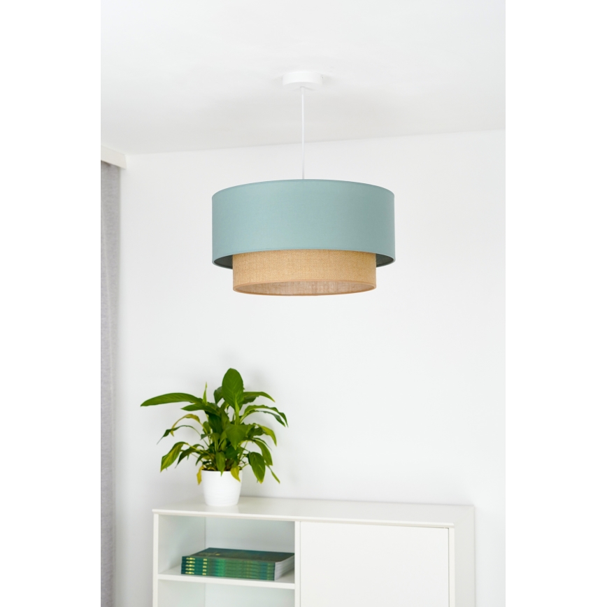 Duolla - Suspension filaire BOHO 1xE27/15W/230V d. 45 cm vert/marron