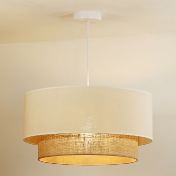 Duolla - Suspension filaire BOHO 1xE27/15W/230V d. 60 cm beige/marron