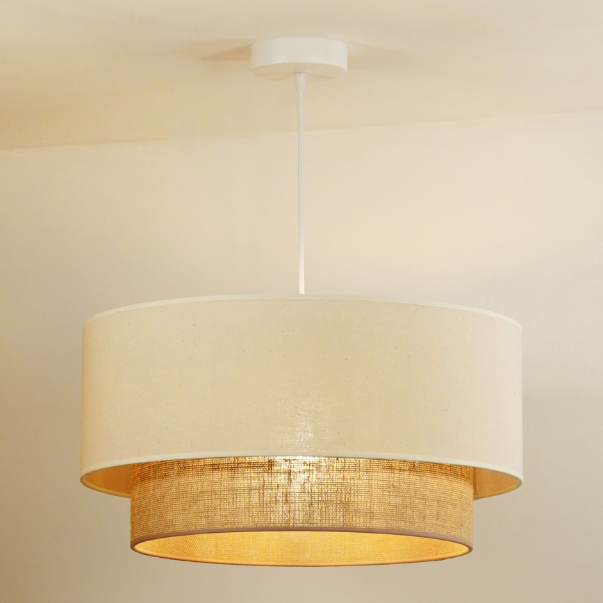 Duolla - Suspension filaire BOHO 1xE27/15W/230V d. 60 cm beige/marron