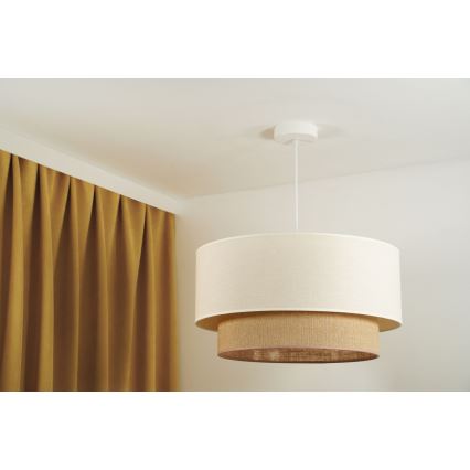 Duolla - Suspension filaire BOHO 1xE27/15W/230V d. 60 cm beige/marron