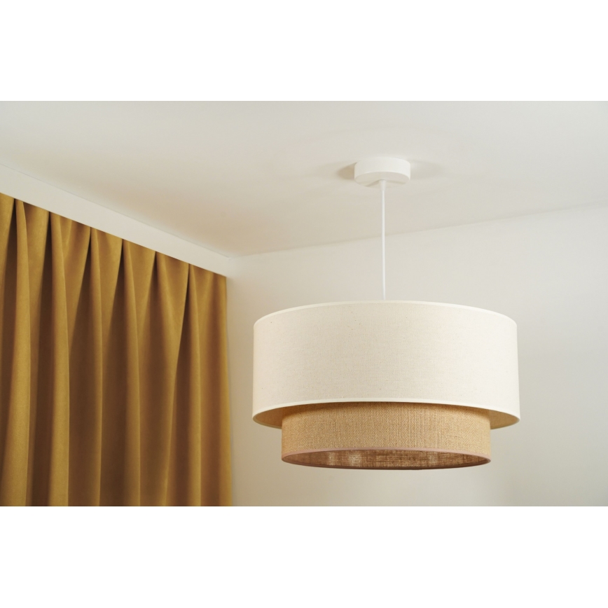 Duolla - Suspension filaire BOHO 1xE27/15W/230V d. 60 cm beige/marron