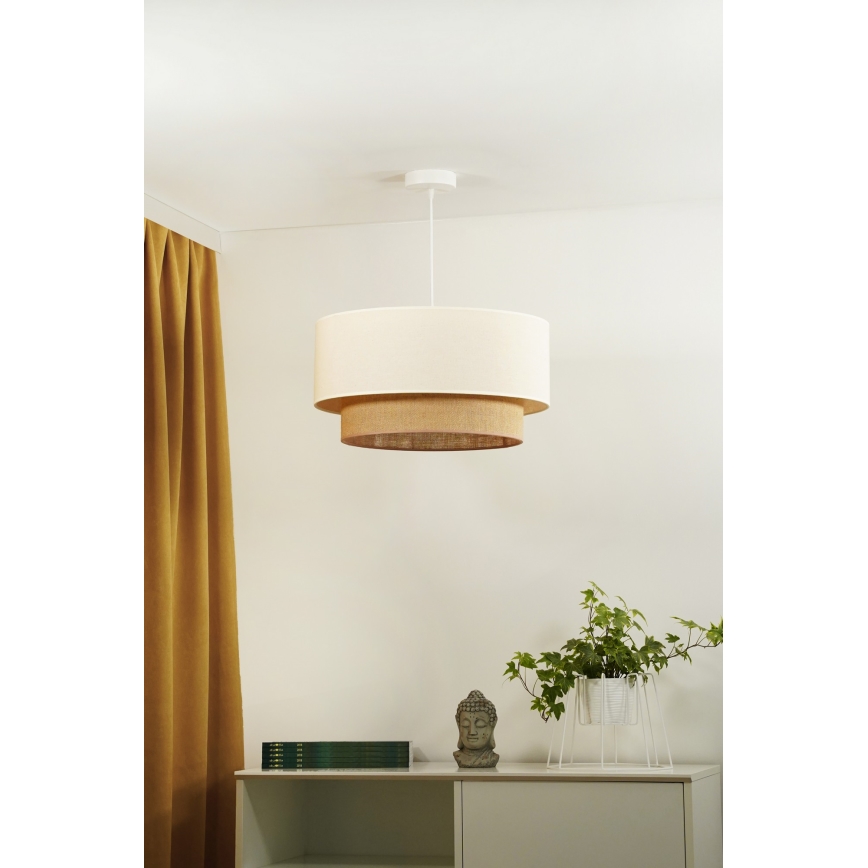 Duolla - Suspension filaire BOHO 1xE27/15W/230V d. 60 cm beige/marron