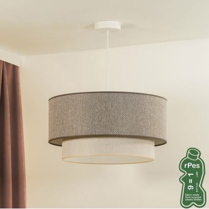 Duolla - Suspension filaire BOHO ECO RECYCLING 1xE27/15W/230V d. 45 cm marron/crème