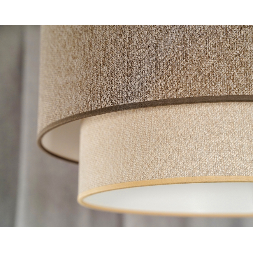 Duolla - Suspension filaire BOHO ECO RECYCLING 1xE27/15W/230V d. 45 cm marron/crème