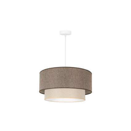 Duolla - Suspension filaire BOHO ECO RECYCLING 1xE27/15W/230V d. 45 cm marron/crème