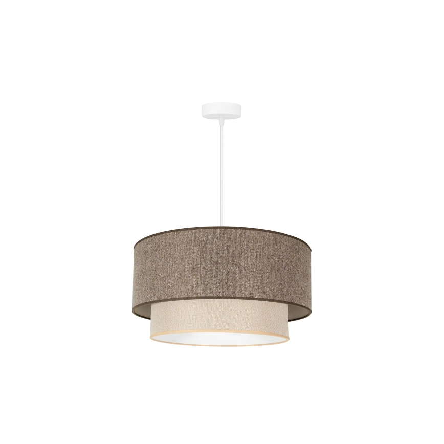 Duolla - Suspension filaire BOHO ECO RECYCLING 1xE27/15W/230V d. 45 cm marron/crème