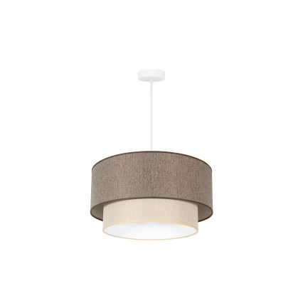 Duolla - Suspension filaire BOHO ECO RECYCLING 1xE27/15W/230V d. 45 cm marron/crème